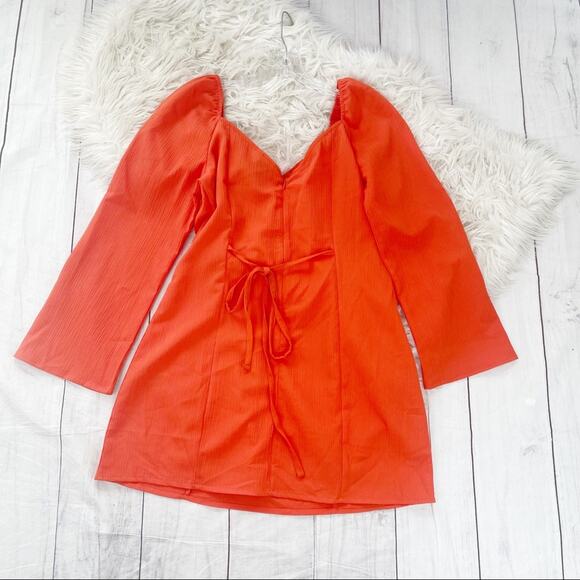 ASOS COLLUSION cheese cloth fit and flare puffed out sleeves dress Size 10 - Picture 3 of 5